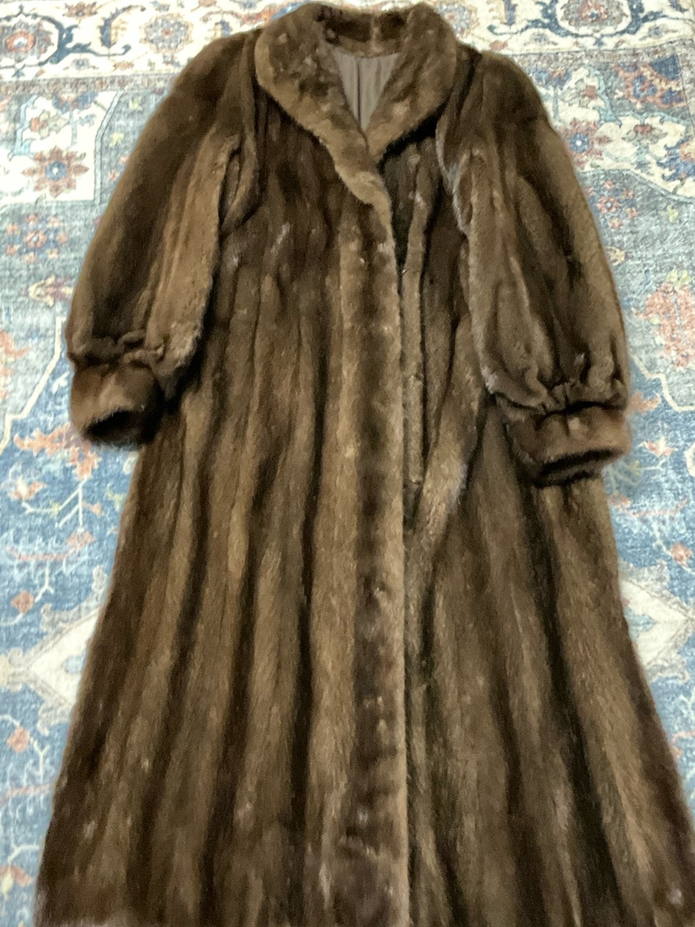 Elegant Dark Brown Full-Length Mink Trench Coat American Legend